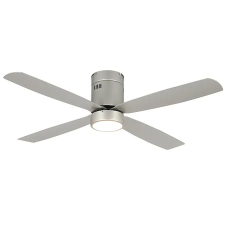 Westgate 52in Brush Nickel & Silver Finish AB 4-Blade Ceiling Fan & Light, 19W, 3000K WFL-118-WS-4B-52-30K-BN-S